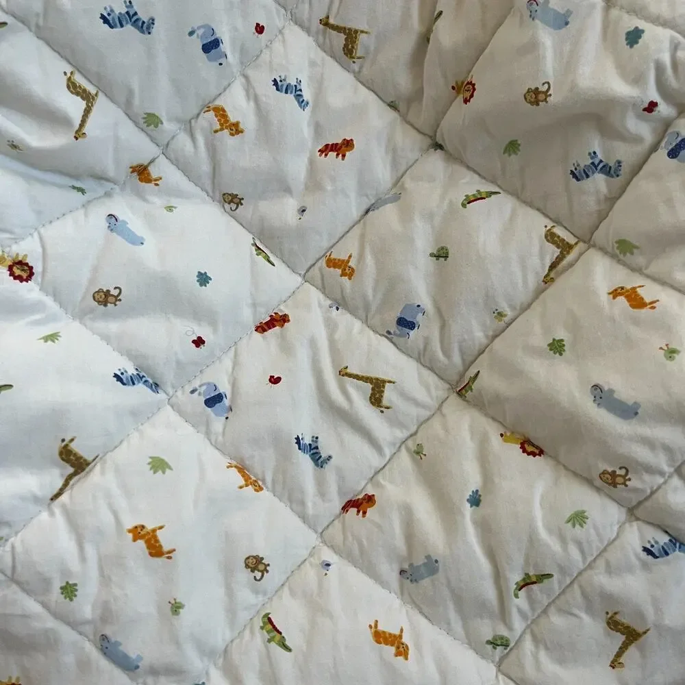Carter's (2) Quilted Plush Playard Pack 'n Play Fitted Sheet Zoo Jungle Animals